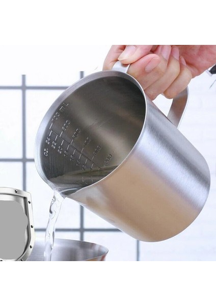 Gümüş Tarzı 700ML Ll 500ML Kalınlaşmış 304 Paslanmaz Çelik Ölçme Fincan Ölçekli Büyük Kapasiteli Mutfak Pratik Ölçme Fincan (Yurt Dışından) fiyatları