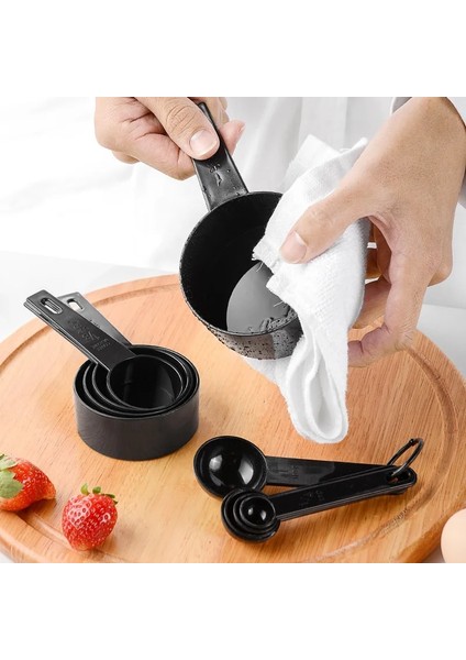 Siyah 10'lu Set Stili Mutfak Ölçü Kaşığı Çay Kaşığı Kahve Şeker Kaşığı Kek Pişirme Un Ölçü Kapları Mutfak Pişirme Aletleri Ölçü Kapları (Yurt Dışından) fiyatları