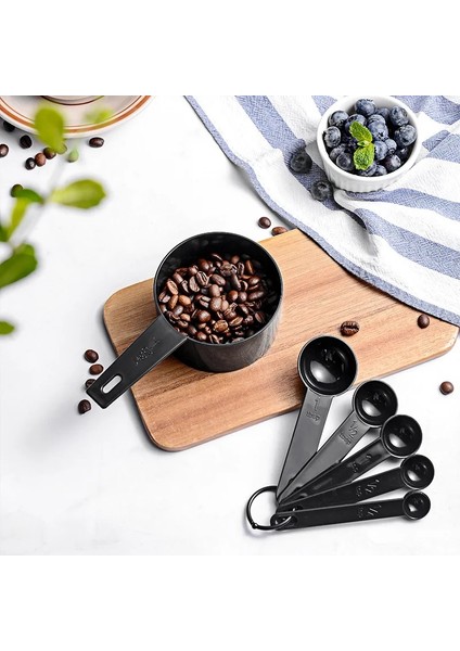 Siyah 10'lu Set Stili Mutfak Ölçü Kaşığı Çay Kaşığı Kahve Şeker Kaşığı Kek Pişirme Un Ölçü Kapları Mutfak Pişirme Aletleri Ölçü Kapları (Yurt Dışından) modelleri