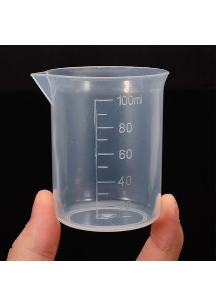 100ML Şeffaf Plastik Ölçme Sürahi Ölçü Fincan Mezun Yüzey Mutfak Laboratuvarı Ölçme Aracı Ev Dıy Craft Karıştırma Ölçme Fincan (Yurt Dışından)