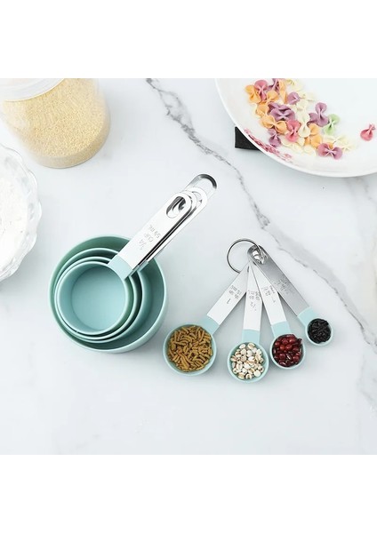 4 Adet Yeşil Fincan Stili 4 Adet Çok Amaçlı Kaşıkbardak Ölçme Aletleri Pişirme Aksesuarları Mutfak Aletleri Paslanmaz Çelik Saplı Mutfak Ölçme Aletleri (Yurt Dışından) modelleri