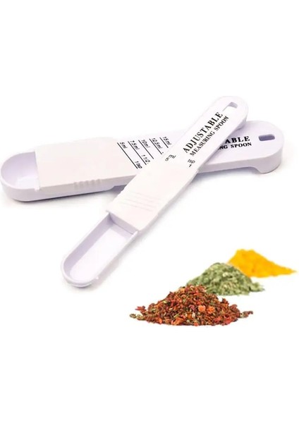 2 Adet Tarzı 2 Adet Ayarlanabilir Çay Kaşığı Ölçme Kaşığı Mutfak Aleti Mutfak Pişirme Aksesuarları Ölçekli Plastik Pişirme Kantitatif Kaşık (Yurt Dışından)