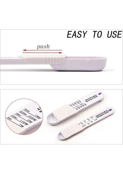 2 Adet Tarzı 2 Adet Ayarlanabilir Çay Kaşığı Ölçme Kaşığı Mutfak Aleti Mutfak Pişirme Aksesuarları Ölçekli Plastik Pişirme Kantitatif Kaşık (Yurt Dışından) indirimleri