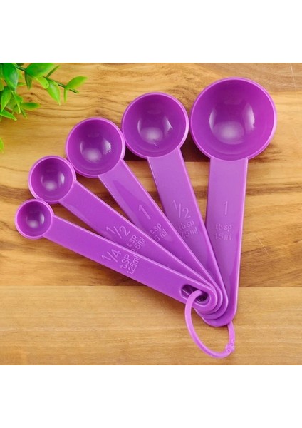 5 Adet Plastik Stil Çok Amaçlı Ölçme Kaşık Bardak Çay Kahve Ölçme Aletleri Setleri Pişirme Aksesuarları Paslanmaz Çelik Saplı Mutfak Aletleri (Yurt Dışından)