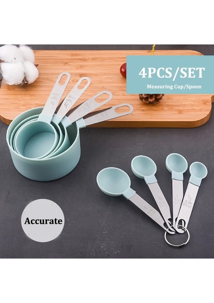 Kaşık Yeşil Tarzı 4 Adet Çok Amaçlı Kaşıkcup Ölçme Aletleri Pp Pişirme Aksesuarları Paslanmaz Çelikplastik Saplı Mutfak Aletleri (Yurt Dışından) modelleri