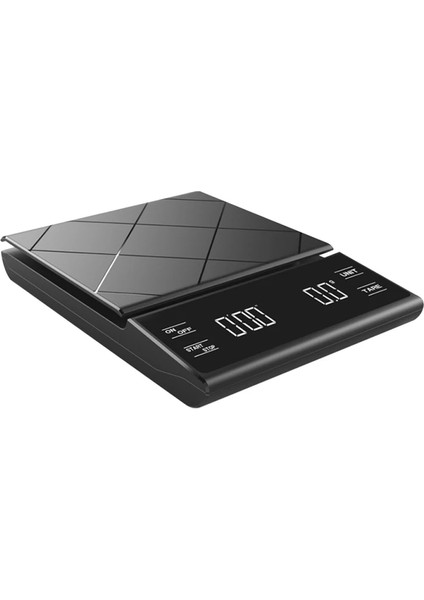 Siyah D Stili Akıllı Kahve Ölçeği Zamanlayıcı Dijital Mutfak Terazisi Ev Damla Kahve Ölçeği Taşınabilir Hassas Cezve Ölçeği 3kg.1g (Yurt Dışından)