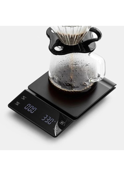 Siyah D Stili Akıllı Kahve Ölçeği Zamanlayıcı Dijital Mutfak Terazisi Ev Damla Kahve Ölçeği Taşınabilir Hassas Cezve Ölçeği 3kg.1g (Yurt Dışından) indirimleri