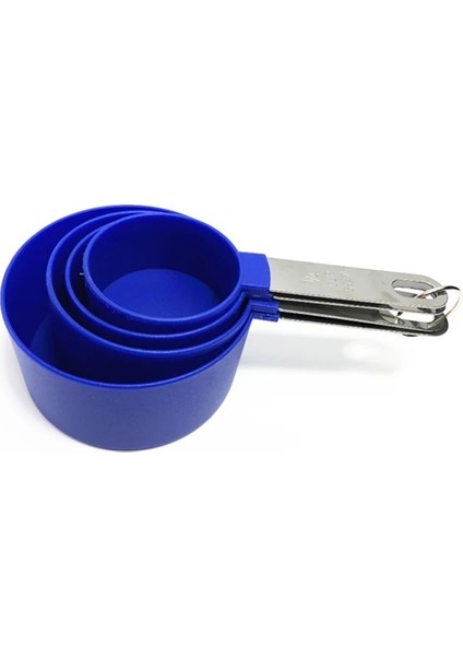4 Adet Mavi Fincan Stili Çok Amaçlı Kaşıklarbardak Ölçüm Aletleri Pp Pişirme Aksesuarları Paslanmaz Çelikplastik Saplı Mutfak Aletleri (Yurt Dışından)