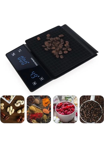 Siyah Stil 3kg Ev Gıda Ölçeği 3kg.1g Mutfak Terazileri Zamanlayıcı Hassas Elektronik Teraziler Akıllı Dijital Teraziler Taşınabilir Kahve Terazileri (Yurt Dışından) fiyatları