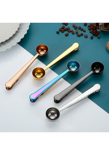 Açık Sarı Stil Sızdırmazlık Klipsli Kahve Kaşığı Ikisi Bir Arada Paslanmaz Çelik Uzun Sap Sızdırmazlık Ölçme Kaşıkları Kahve Gereçleri Mutfak Aksesuarları (Yurt Dışından) fiyatları