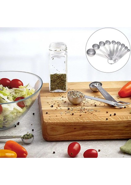 9 Adet Tarzı 9 Adet Paslanmaz Çelik Ölçme Kaşığı Seti Pişirme Baharat Pişirme Mutfak Aleti (Yurt Dışından) fırsatları