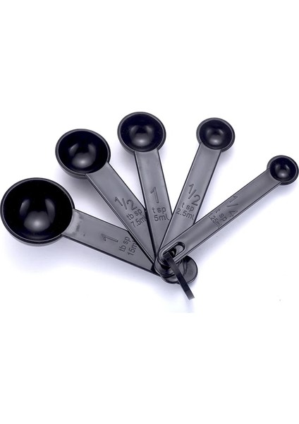 Siyah Kaşık Stili Et 7color Plastik Ölçme Fincanları Ölçme Kaşıkları Ölçekli Mutfak Pişirme Araçları Kahve Pişirme Için Ölçme Seti Şeker Tuz (Yurt Dışından)