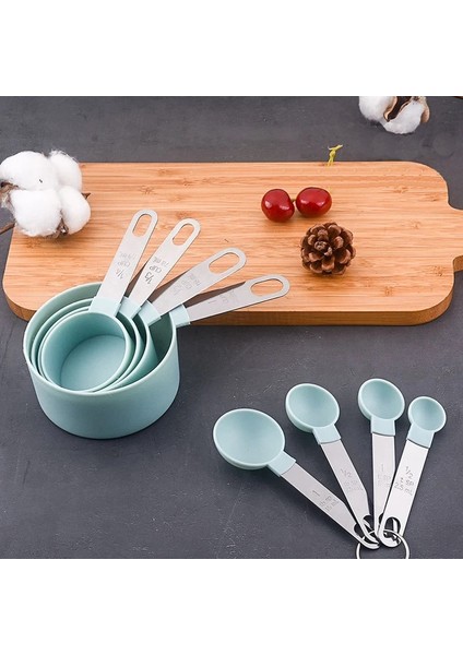 4 Adet Yeşil Kupa Stili 8 Adet Çok Amaçlı Kaşık Bardak Ölçme Araçları Pp Pişirme Aksesuarları Paslanmaz Çelik Plastik Saplı Mutfak Aletleri (Yurt Dışından) fırsatları
