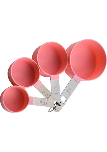 Fincan Pembe Tarzı Set Mutfak Pişirme Aksesuarları Çay Kahve Ölçme Kaşığı Yeni Dayanıklı Paslanmaz Çelik Ölçme Fincan Ölçme Aletleri Seti (Yurt Dışından)