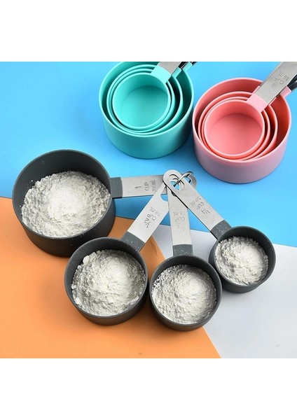 Fincan Pembe Tarzı Set Mutfak Pişirme Aksesuarları Çay Kahve Ölçme Kaşığı Yeni Dayanıklı Paslanmaz Çelik Ölçme Fincan Ölçme Aletleri Seti (Yurt Dışından) fiyatları