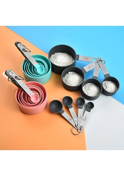 Fincan Pembe Tarzı Set Mutfak Pişirme Aksesuarları Çay Kahve Ölçme Kaşığı Yeni Dayanıklı Paslanmaz Çelik Ölçme Fincan Ölçme Aletleri Seti (Yurt Dışından) modelleri