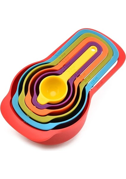 Sıcak Satış Seti Mutfak Ölçme Kaşığı Gökkuşağı Renk Istiflenebilir Kombinasyonu Ölçme Fincan Mutfak Aksesuarları Pişirme Araçları (Yurt Dışından)