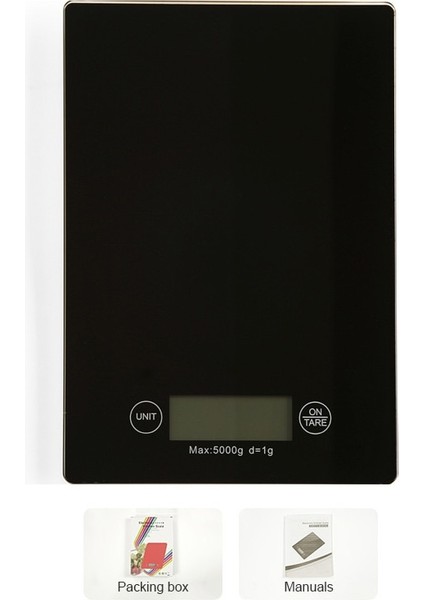 Siyah Stil 5kg Dijital Mutfak Terazisi Akıllı Elektronik Gıda Terazisi 1 Gram Denge Yüksek Hassasiyetli Mini Cam Yüzey (Yurt Dışından)