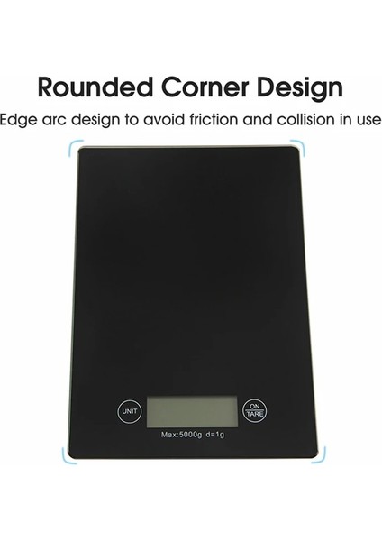 Siyah Stil 5kg Dijital Mutfak Terazisi Akıllı Elektronik Gıda Terazisi 1 Gram Denge Yüksek Hassasiyetli Mini Cam Yüzey (Yurt Dışından) fırsatları