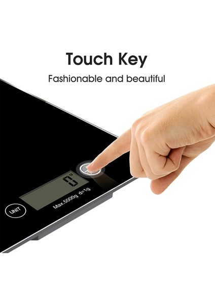 Siyah Stil 5kg Dijital Mutfak Terazisi Akıllı Elektronik Gıda Terazisi 1 Gram Denge Yüksek Hassasiyetli Mini Cam Yüzey (Yurt Dışından) indirimleri