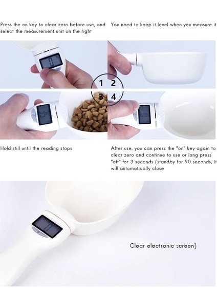 Elektronik Ölçme Kepçe Fincan Pet Gıda Ölçekli Fincan Köpek Kedi Besleme Kase Mutfak Terazisi Kaşık Taşınabilir LED Ekranlı (Yurt Dışından) fiyatları