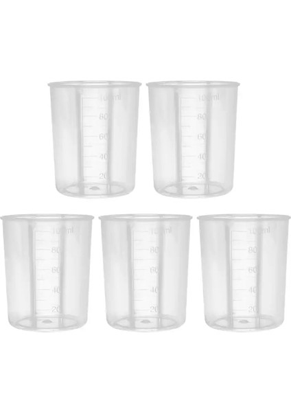 5 Adet Tarzı 100ML 100ML Plastik Mezun Ölçme Fincan Sıvı Konteyner Epoksi Reçine Silikon Yapma Aracı Şeffaf Karıştırma Fincan Dıy Karıştırma Aracı (Yurt Dışından)