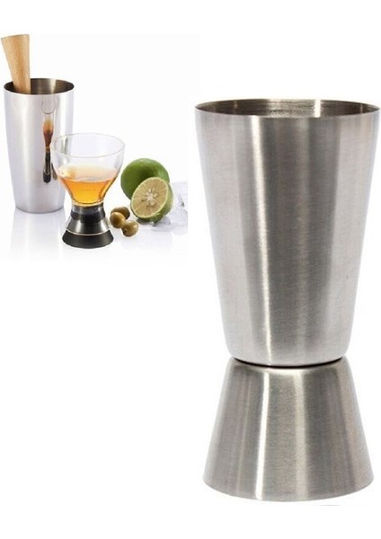 25ML 50ML Bar Paslanmaz Çelik Kokteyl Çok Amaçlı Çift Ölçme Fincan Mini Silver Shot (Yurt Dışından)