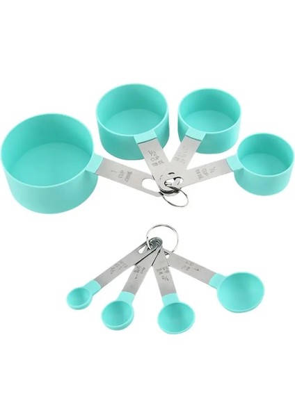 8 Adet Tarzı Çok Amaçlı Kaşıkbardak Seti Ölçme Aletleri Kahve Şeker Kepçe Kek Paslanmaz Çelik Plastik Saplı Mutfak Aletleri (Yurt Dışından)