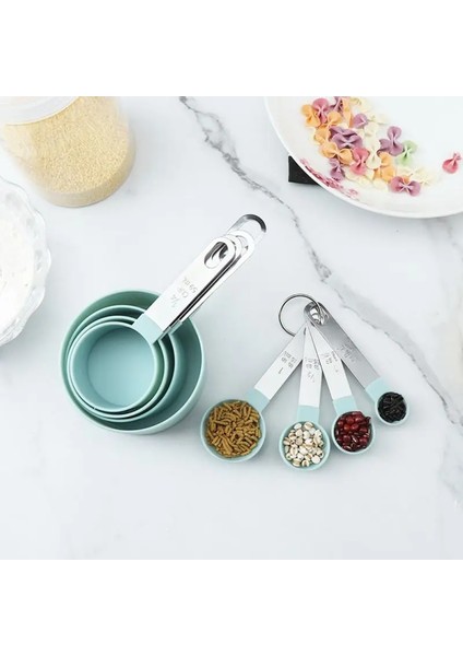 8 Adet Tarzı Çok Amaçlı Kaşıkbardak Seti Ölçme Aletleri Kahve Şeker Kepçe Kek Paslanmaz Çelik Plastik Saplı Mutfak Aletleri (Yurt Dışından) modelleri
