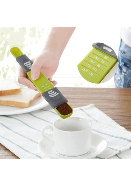 Yeşil Stil Ayarlanabilir Ölçüm Kaşığı Çift Uçlu Sekiz Tezgah Ölçekli Plastik Kaşık Ölçüm Kaşığı Pişirme Aracı Mutfak Aksesuarları (Yurt Dışından) fırsatları