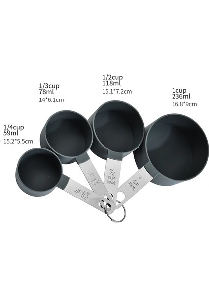 Kaşık Gri Stil Set Mutfak Pişirme Aksesuarları Çay Kahve Ölçme Kaşığı Yeni Dayanıklı Paslanmaz Çelik Ölçme Fincan Ölçme Aletleri Seti (Yurt Dışından) indirimleri