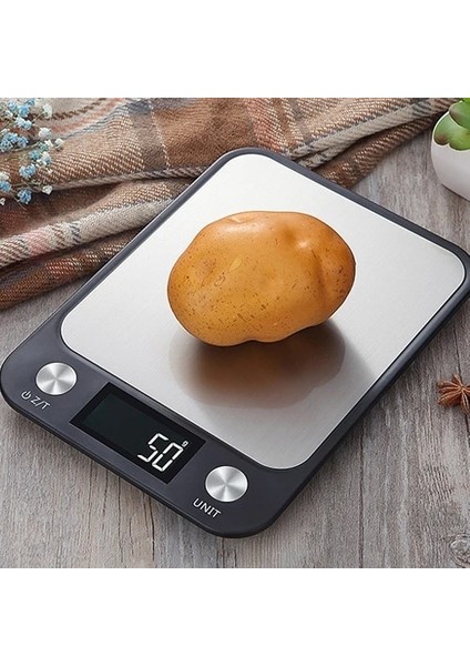 Siyah Stil 5kg 1g 5kgkg Gıda Mutfak Terazisi Çok Fonksiyonlu Dijital LCD Ekran Paslanmaz Çelik Pişirme Araçları Yüksek Hassasiyetli Terazi Elektronik (Yurt Dışından)