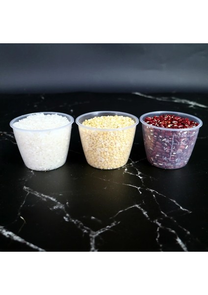 160ML Stili 3 Parça Plastml Mezun Ölçme Fincan Pirinç Fasulye Ölçme Fincan Dıy Karıştırma Aracı Karıştırma Fincan Mutfak Şeffaf Yapma Aracı (Yurt Dışından)