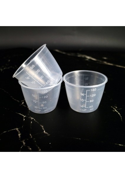 160ML Stili 3 Parça Plastml Mezun Ölçme Fincan Pirinç Fasulye Ölçme Fincan Dıy Karıştırma Aracı Karıştırma Fincan Mutfak Şeffaf Yapma Aracı (Yurt Dışından)
