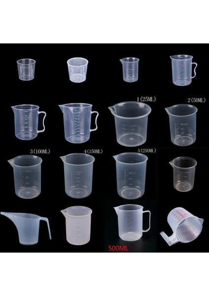 Stili Temizle ml Plastik Dereceli Ölçme Kabı Sıvı Konteyner Epoksi Reçine Silikon Yapma Aracı Şeffaf Karıştırma Kabı (Yurt Dışından) fiyatları