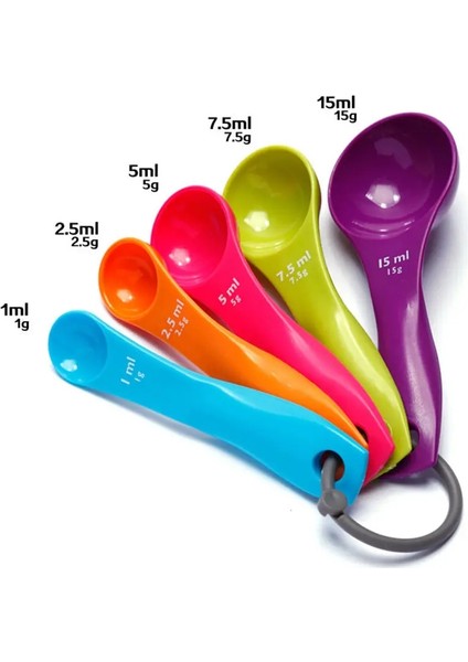5 Adet Tuz Yağ Kaşığı Güzel Mutfak Colourworks Ölçme Kaşığı Kaşık Bardak Pişirme Gereç Seti Kiti 1ml 2.5ml 5ml 7.5ml 15ML (Yurt Dışından) modelleri