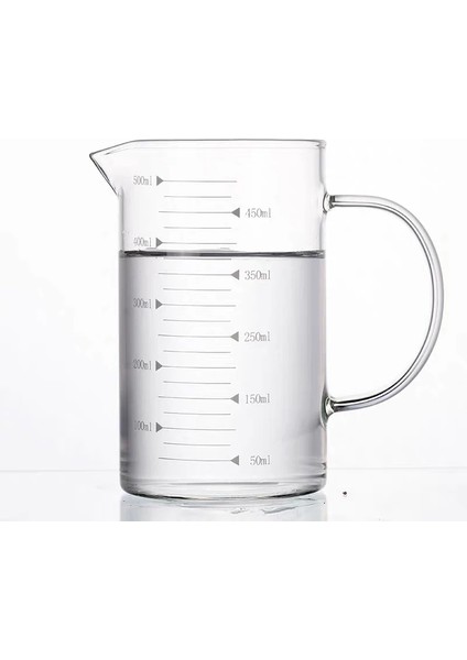500ML Kapaksız Stil Yüksek Borosilikat Cam Ölçme Fincan Isıya Dayanıklı Ölçme Cam Sürahi Ölçekli Yaratıcı Süt Kahve Kahvaltı Fincan Drinkware (Yurt Dışından)