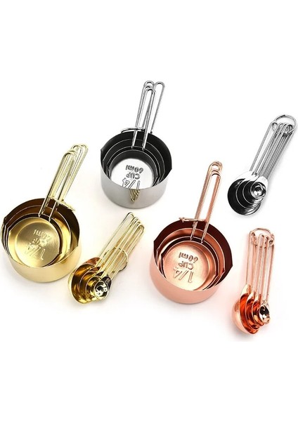 Gül Altın Tarzı 8 Adet Paslanmaz Çelik Ölçme Kaşığı Seti Gül Altın Ölçme Fincanları Mutfak Aksesuarları Pişirme Çay Kahve Kaşığı Ölçme Araçları (Yurt Dışından) fiyatları