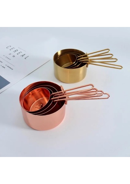 Gül Altın Tarzı 8 Adet Paslanmaz Çelik Ölçme Kaşığı Seti Gül Altın Ölçme Fincanları Mutfak Aksesuarları Pişirme Çay Kahve Kaşığı Ölçme Araçları (Yurt Dışından) modelleri