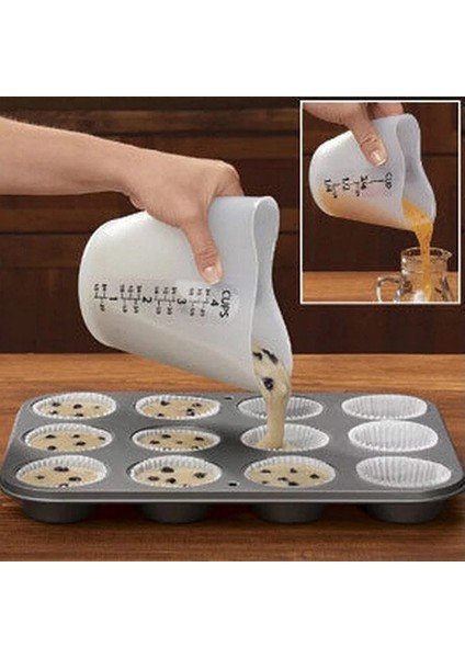 Gösteri Stili Olarak 500ML Silikon Ölçme Bardakları Kalp Şekli Kalınlaşmak Yumuşak Fırına Dayanıklı Esnek Bizim Fincan Kek Pişirme Araçları Yüksek Sıcaklık (Yurt Dışından) fırsatları