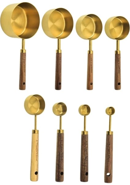 B Tarzı Paslanmaz Çelik Ölçme Kaşık Bardak Ahşap Saplı Mutfak Pişirme Araçları (Yurt Dışından) modelleri