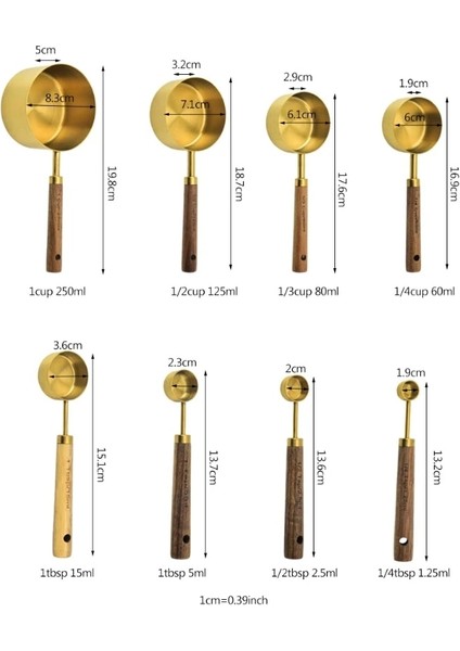 B Tarzı Paslanmaz Çelik Ölçme Kaşık Bardak Ahşap Saplı Mutfak Pişirme Araçları (Yurt Dışından) indirimleri