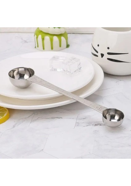 Paslanmaz Çelik Çift Uçlu Ölçme Kaşığı, Ölçekli Kahve Kaşığı Yemek Kaşığı (Yurt Dışından) fırsatları