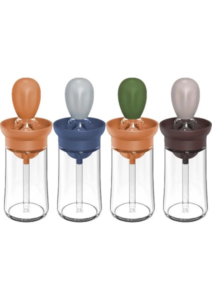 Mavi Stil 150ML Mutfak Yağ Şişesi Silikon Cam Yağ Kabı Fırçalı Barbekü Sprey Şişesi Yağ Dağıtıcı Mutfak Pişirme Barbekü Için (Yurt Dışından)