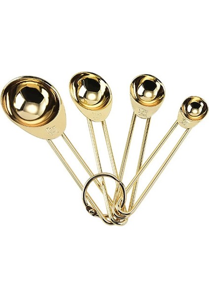 Koyu Gri Tarzı Paslanmaz Çelik Ölçme Kaşığı Seti Kiti Ölçme Fincanları Seti Mutfak Aksesuarları Pişirme Çay Kahve Kaşığı Ölçme Araçları (Yurt Dışından)