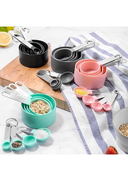 Yeşil 8'li Set Stili Diğer Ölçek Ölçme Kaşığı Mutfak Paslanmaz Çelik Ölçüm Seti Alet ve Aksesuarları Pişirme Aksesuarları Aletler Attrezzi Da Cucina (Yurt Dışından)