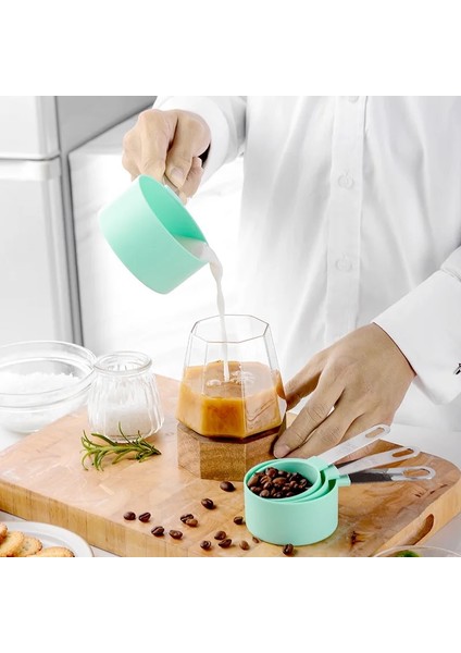 Yeşil 8'li Set Stili Diğer Ölçek Ölçme Kaşığı Mutfak Paslanmaz Çelik Ölçüm Seti Alet ve Aksesuarları Pişirme Aksesuarları Aletler Attrezzi Da Cucina (Yurt Dışından)