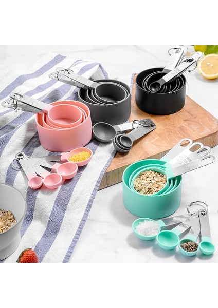 Turuncu Tarzı Ölçme Kaşık Seti Ölçme Fincan Seti Çay Kahve Ölçme Aletleri Kiti Sıvı Un Pişirme Pişirme Mutfak Aksesuarları (Yurt Dışından) fırsatları