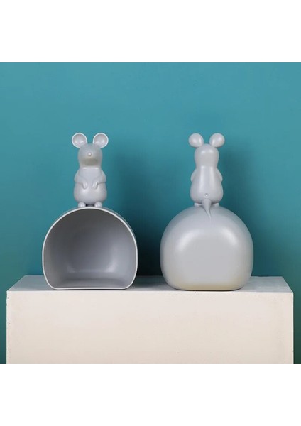 Gri Tarzı Sevimli Fare Yıkama Pirinç Kaşığı Ev Pirinç Ölçme Cihazı Mutfak Karikatür Un Yaratıcı Dikey Pirinç Ölçme Fincan (Yurt Dışından)