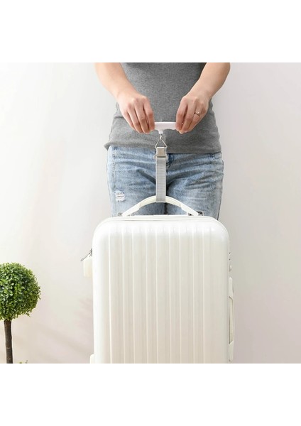 Beyaz Stil Japonya 50 kg Bagaj Ölçeği Elektronik Dijital Taşınabilir Bavul Seyahat Ölçeği Ağırlığı Bagaj Çanta Asılı Terazi Denge Ağırlığı LED (Yurt Dışından) fırsatları